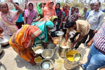 Serving meals in progress