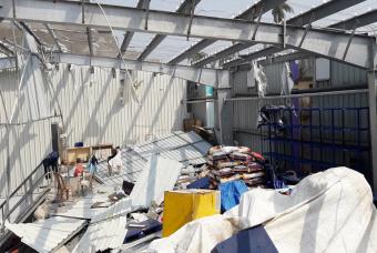 The cyclone-affected Puri office store