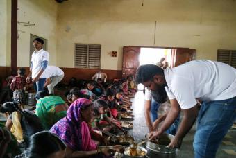 Old people, women and children are served first