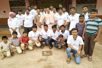 Hardworking volunteers pose for the camera