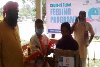 Relief ration being distributed