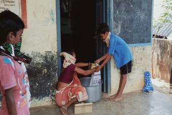A child receives sufficient quantity of food